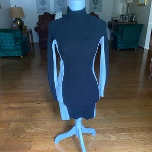 black and white long sleeve dress